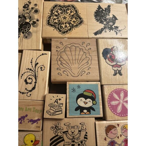 125 Rubber Stamp Lot Christmas Baby Animal Beat Flower Words Phrase Vtg Scooby - Picture 4 of 16